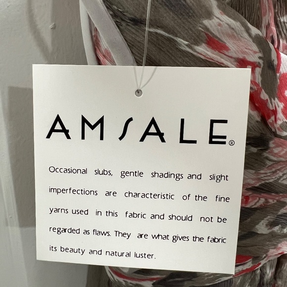 Amsale Floral Print Silk Chiffon Gown - Picture 5 of 9